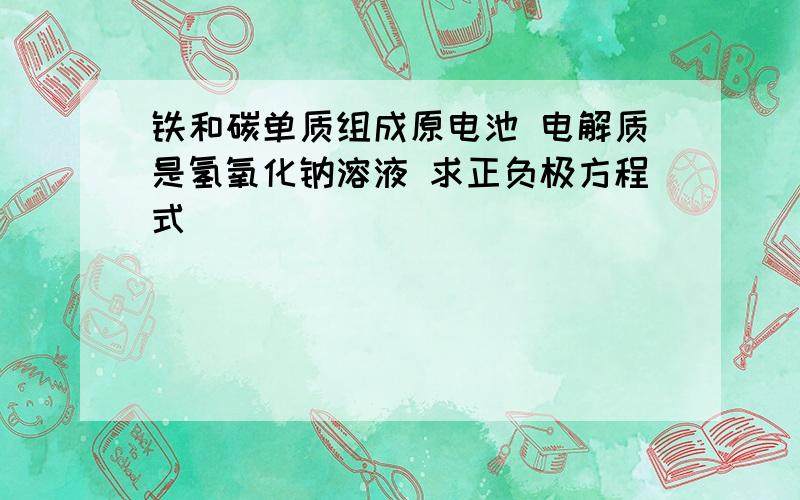 铁和碳单质组成原电池 电解质是氢氧化钠溶液 求正负极方程式