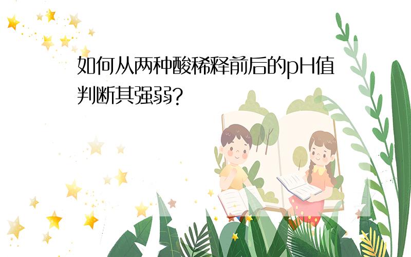 如何从两种酸稀释前后的pH值判断其强弱?