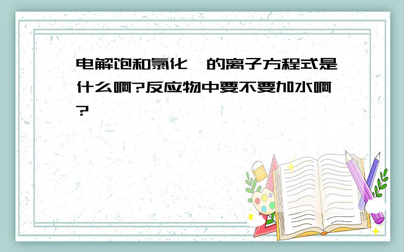 电解饱和氯化镁的离子方程式是什么啊?反应物中要不要加水啊?