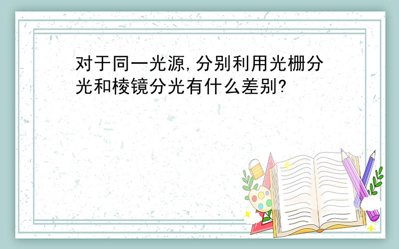 对于同一光源,分别利用光栅分光和棱镜分光有什么差别?