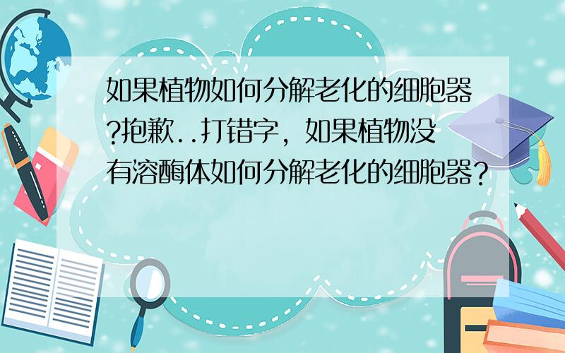 如果植物如何分解老化的细胞器?抱歉..打错字，如果植物没有溶酶体如何分解老化的细胞器？