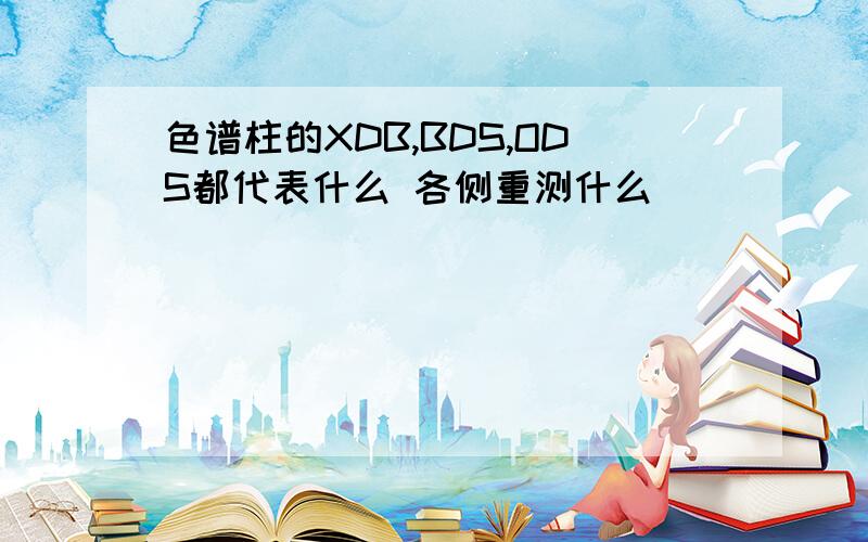 色谱柱的XDB,BDS,ODS都代表什么 各侧重测什么