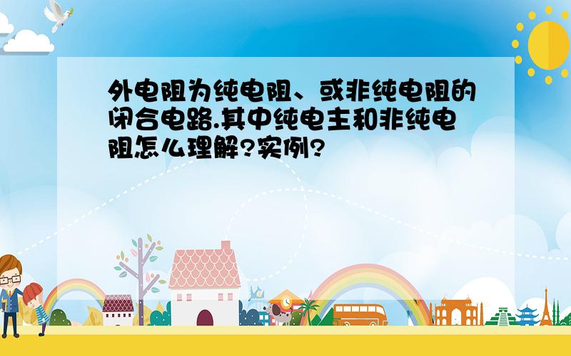 外电阻为纯电阻、或非纯电阻的闭合电路.其中纯电主和非纯电阻怎么理解?实例?