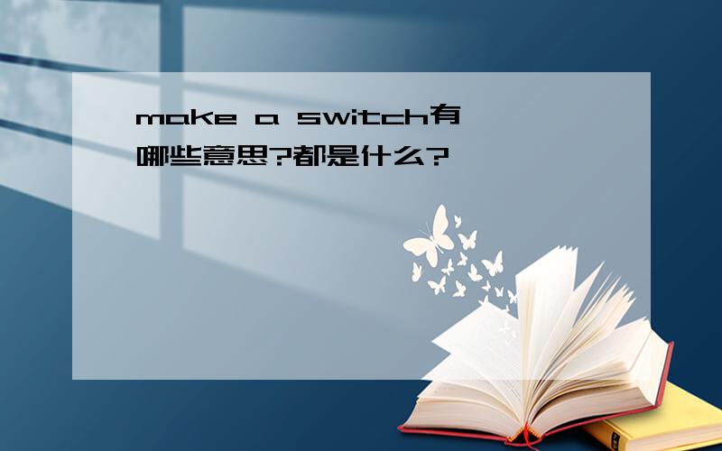 make a switch有哪些意思?都是什么?