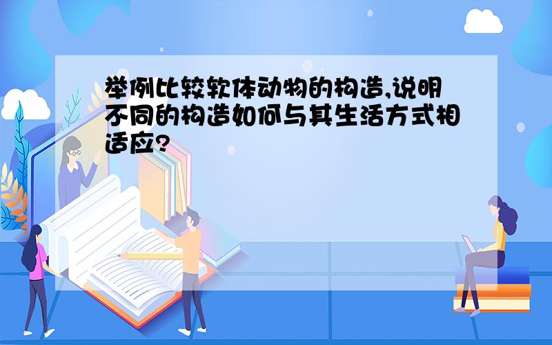 举例比较软体动物的构造,说明不同的构造如何与其生活方式相适应?