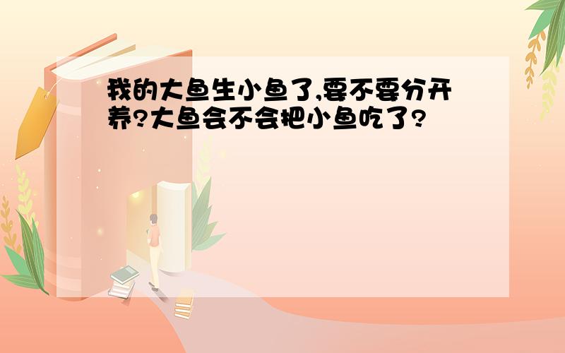 我的大鱼生小鱼了,要不要分开养?大鱼会不会把小鱼吃了?