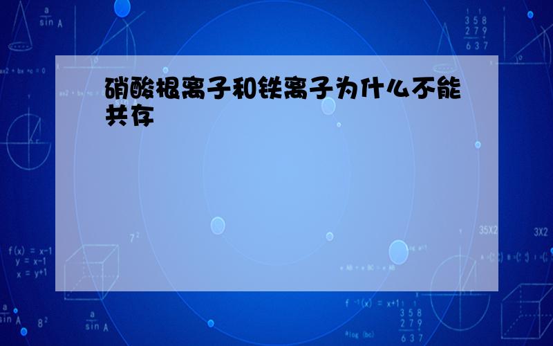 硝酸根离子和铁离子为什么不能共存