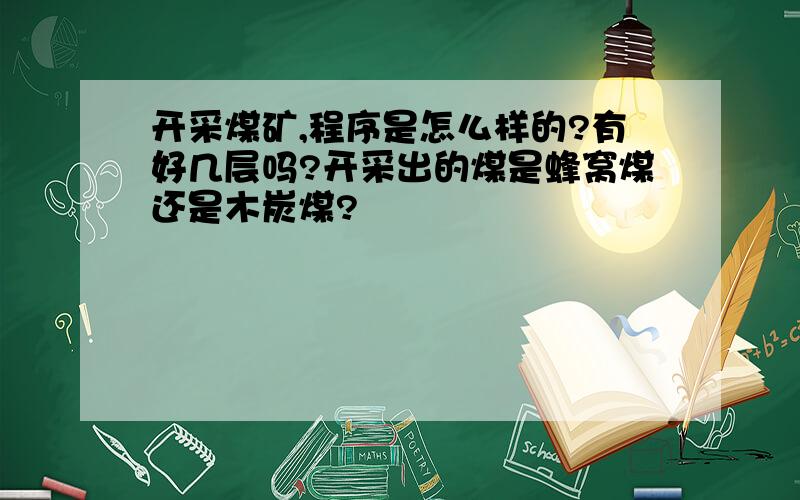 开采煤矿,程序是怎么样的?有好几层吗?开采出的煤是蜂窝煤还是木炭煤?