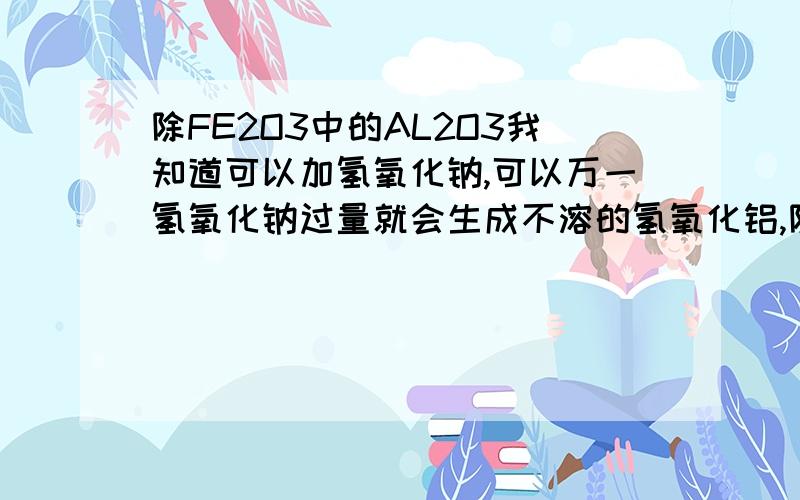 除FE2O3中的AL2O3我知道可以加氢氧化钠,可以万一氢氧化钠过量就会生成不溶的氢氧化铝,除不干净啊~有更好的办法吗