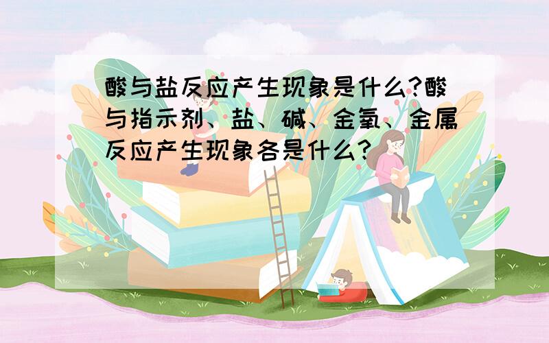 酸与盐反应产生现象是什么?酸与指示剂、盐、碱、金氧、金属反应产生现象各是什么?