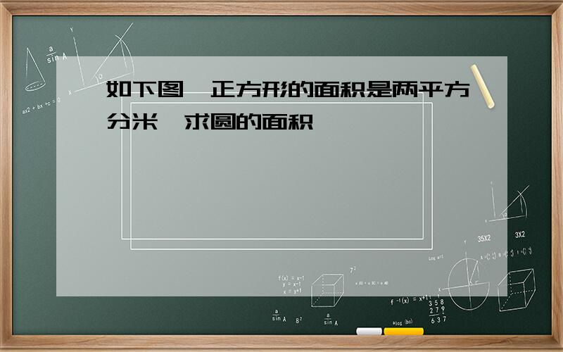 如下图,正方形的面积是两平方分米,求圆的面积