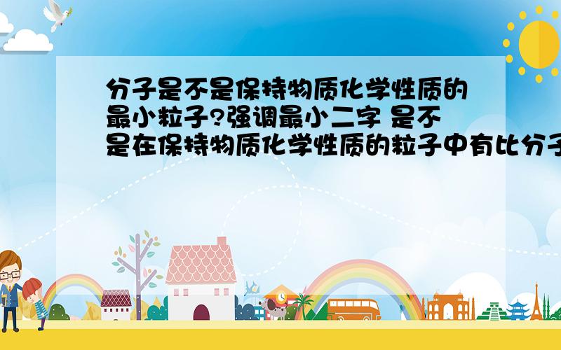 分子是不是保持物质化学性质的最小粒子?强调最小二字 是不是在保持物质化学性质的粒子中有比分子更小的?