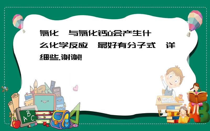 氯化镁与氯化钙1:1会产生什么化学反应,最好有分子式,详细些.谢谢!