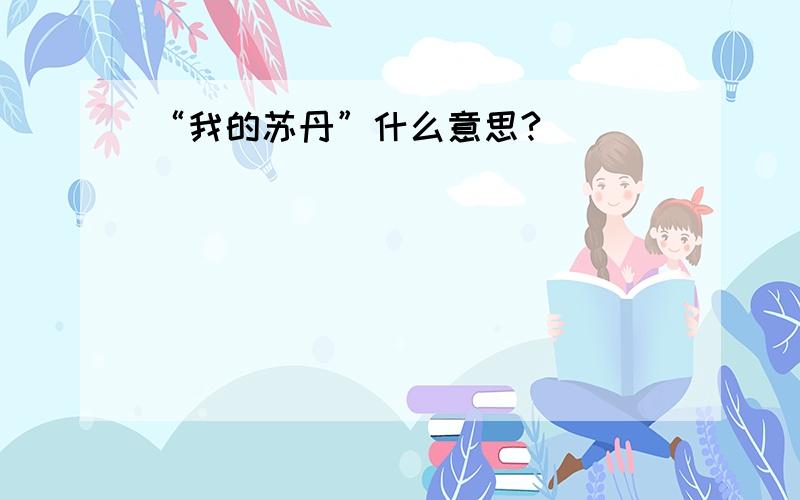 “我的苏丹”什么意思?