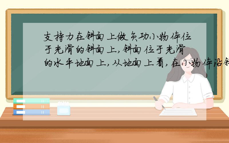 支持力在斜面上做负功小物体位于光滑的斜面上,斜面位于光滑的水平地面上,从地面上看,在小物体沿斜面下滑的过程中,斜面对小物体的支持力做功为负,小物体的运动轨迹为什么是曲线?是什