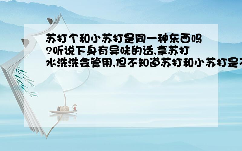 苏打个和小苏打是同一种东西吗?听说下身有异味的话,拿苏打水洗洗会管用,但不知道苏打和小苏打是不是同一种东西