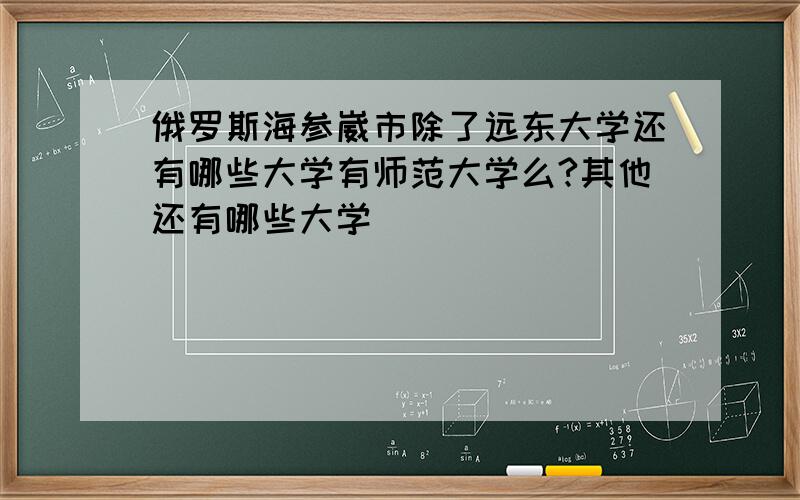 俄罗斯海参崴市除了远东大学还有哪些大学有师范大学么?其他还有哪些大学