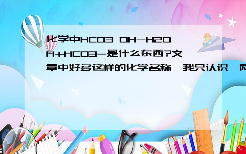 化学中HCO3 OH-H2OH+HCO3-是什么东西?文章中好多这样的化学名称`我只认识一两个 请各位指教```还有C1—