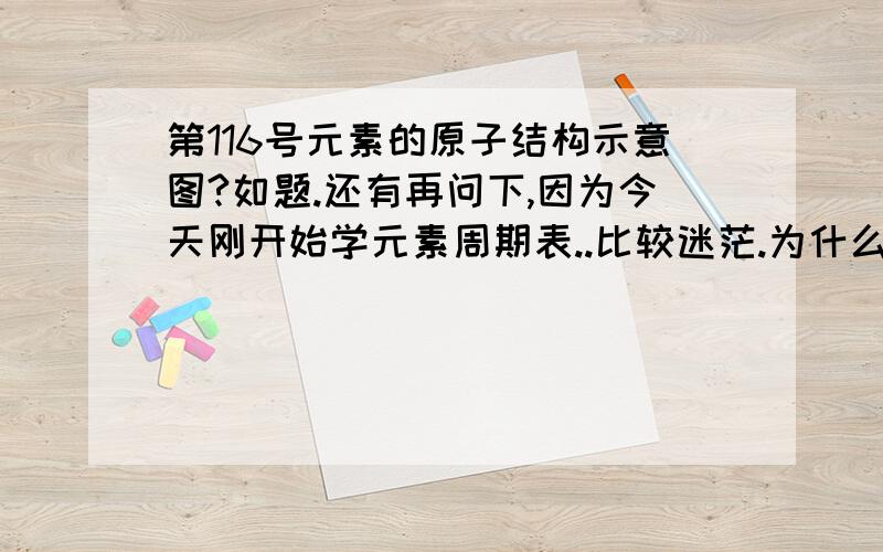 第116号元素的原子结构示意图?如题.还有再问下,因为今天刚开始学元素周期表..比较迷茫.为什么书本上第19号元素的结构是2,8,8,1,而第37号的却是2,8,18,8,1 呢第3层最多不是8个电子吗?为什么第37