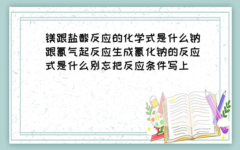 镁跟盐酸反应的化学式是什么钠跟氯气起反应生成氯化钠的反应式是什么别忘把反应条件写上