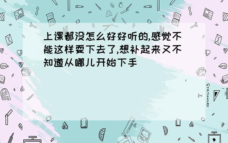 上课都没怎么好好听的,感觉不能这样耍下去了,想补起来又不知道从哪儿开始下手