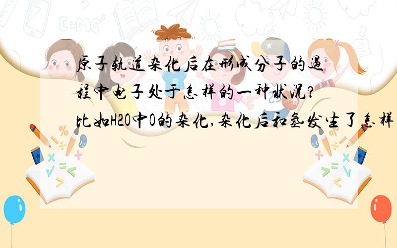 原子轨道杂化后在形成分子的过程中电子处于怎样的一种状况?比如H2O中O的杂化,杂化后和氢发生了怎样的故事?