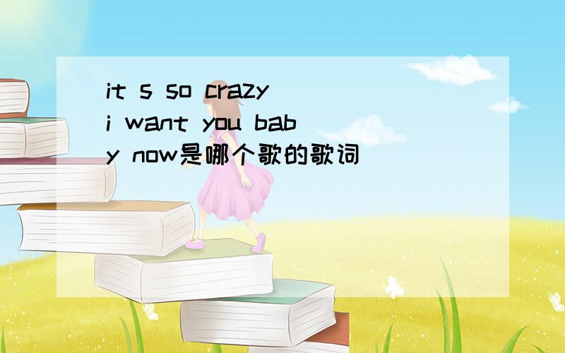 it s so crazy i want you baby now是哪个歌的歌词