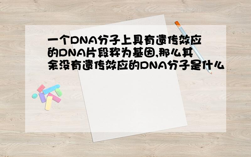 一个DNA分子上具有遗传效应的DNA片段称为基因,那么其余没有遗传效应的DNA分子是什么