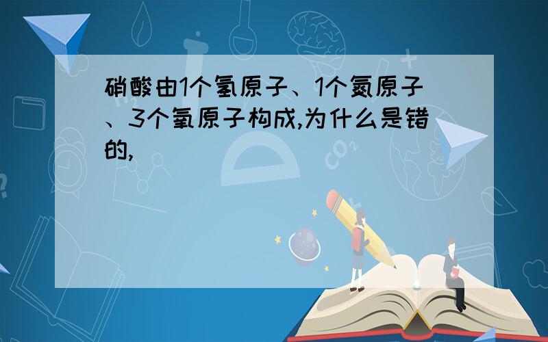 硝酸由1个氢原子、1个氮原子、3个氧原子构成,为什么是错的,