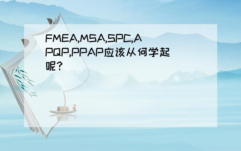 FMEA,MSA,SPC,APQP,PPAP应该从何学起呢?