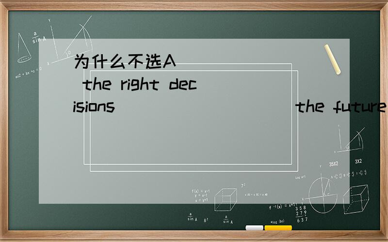 为什么不选A________ the right decisions _________ the future is probably the most important thing we’ll ever do in our lives.A.Making; concerned B.Make; concerningC.To make; concerned D.Making; concerningto make为什么不可以