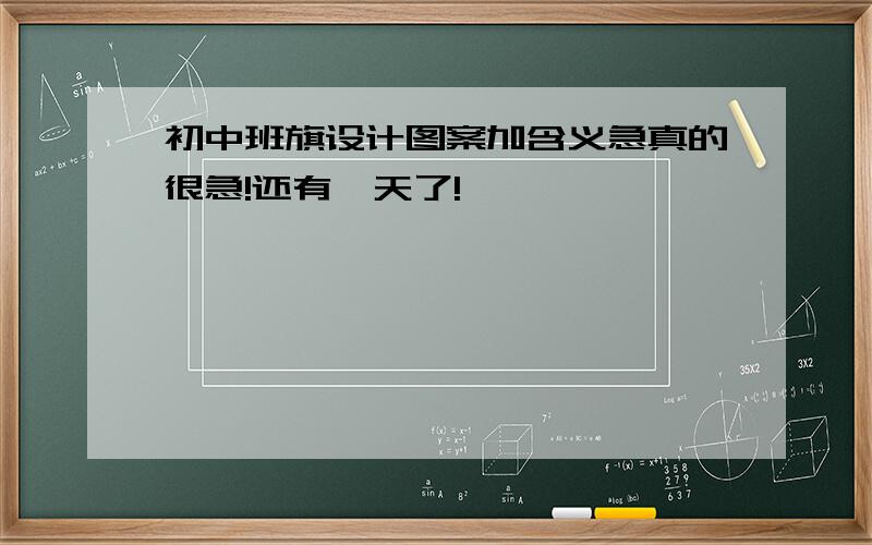 初中班旗设计图案加含义急真的很急!还有一天了!