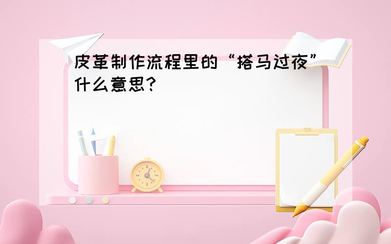 皮革制作流程里的“搭马过夜”什么意思?