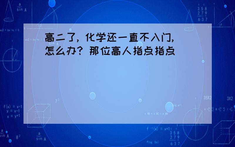 高二了, 化学还一直不入门,怎么办? 那位高人指点指点