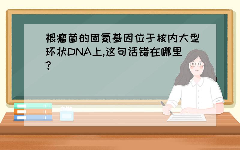 根瘤菌的固氮基因位于核内大型环状DNA上,这句话错在哪里?