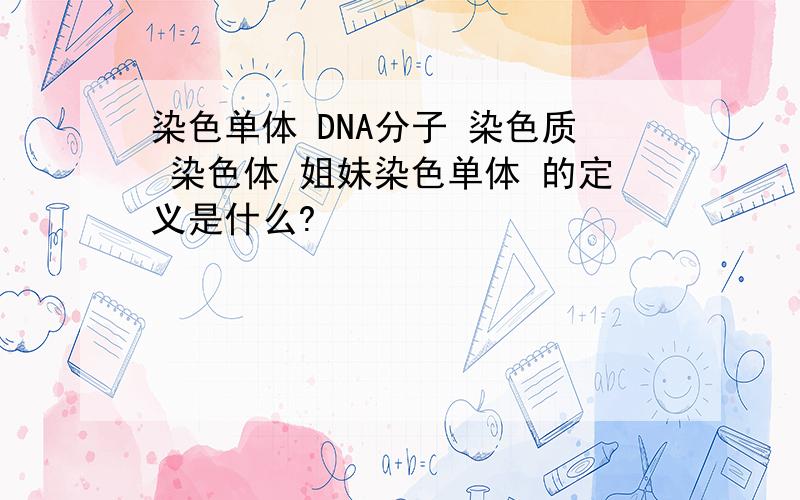 染色单体 DNA分子 染色质 染色体 姐妹染色单体 的定义是什么?