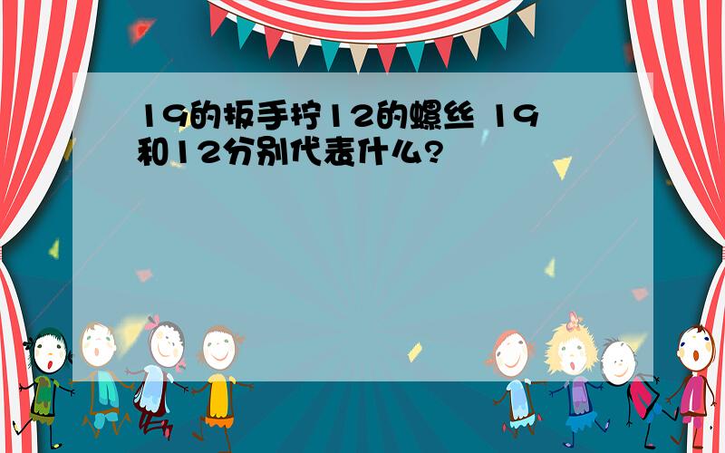 19的扳手拧12的螺丝 19和12分别代表什么?