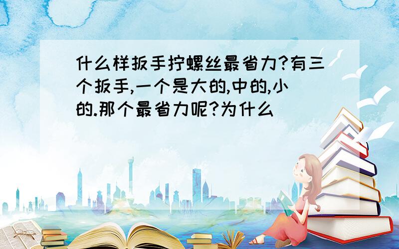 什么样扳手拧螺丝最省力?有三个扳手,一个是大的,中的,小的.那个最省力呢?为什么