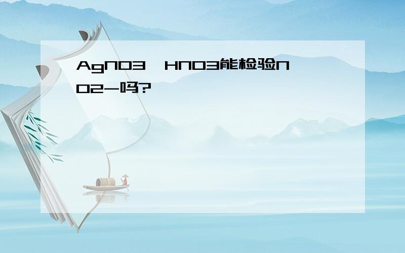 AgNO3,HNO3能检验NO2-吗?