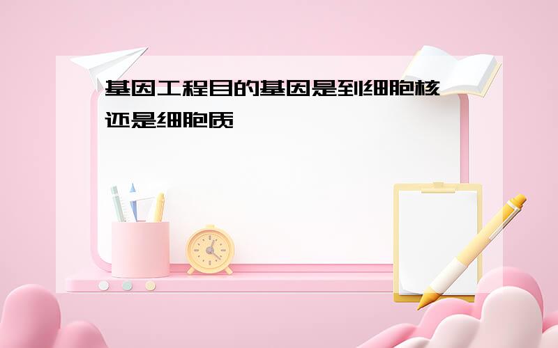 基因工程目的基因是到细胞核,还是细胞质