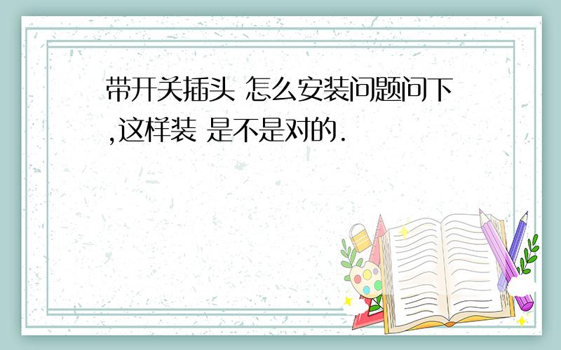 带开关插头 怎么安装问题问下,这样装 是不是对的.