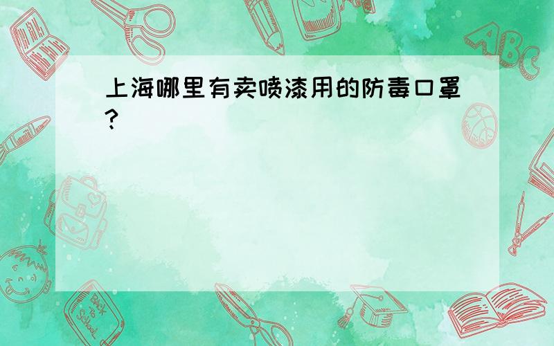 上海哪里有卖喷漆用的防毒口罩?