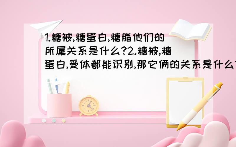 1.糖被,糖蛋白,糖脂他们的所属关系是什么?2.糖被,糖蛋白,受体都能识别,那它俩的关系是什么?