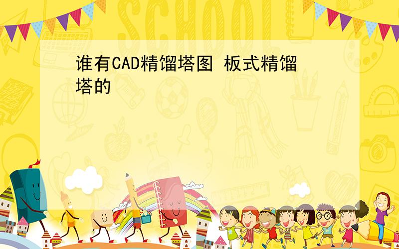 谁有CAD精馏塔图 板式精馏塔的