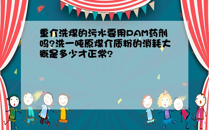 重介洗煤的污水要用PAM药剂吗?洗一吨原煤介质粉的消耗大概是多少才正常?