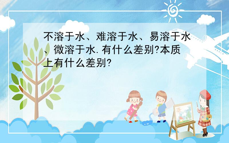 不溶于水、难溶于水、易溶于水、微溶于水.有什么差别?本质上有什么差别?