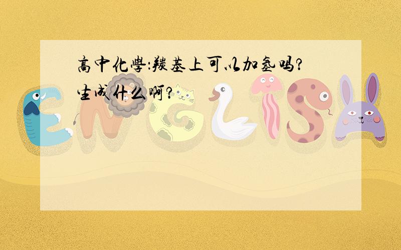 高中化学：羰基上可以加氢吗?生成什么啊?