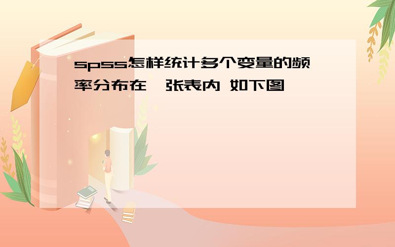 spss怎样统计多个变量的频率分布在一张表内 如下图