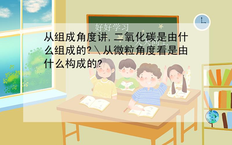 从组成角度讲,二氧化碳是由什么组成的?＼从微粒角度看是由什么构成的?