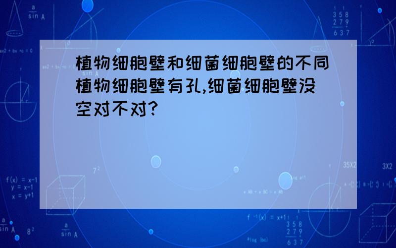 植物细胞壁和细菌细胞壁的不同植物细胞壁有孔,细菌细胞壁没空对不对?